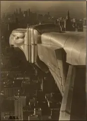Margaret Bourke-White, Gargoyle, Chrysler Building, New York City, circa 1930, Gelatin silver print with black inked borders