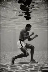 Ali Underwater by Flip Schulke, 1961, Gelatin silver print, printed later, flush-mounted, sold Oct 2024