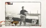 Peter Beard, Francis Bacon on his roof @ 80 Narrow Street, London (soon to be lost gambling), during the dead elephant interviews for End-Game, March