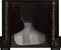 Lorna Simpson, 2 Tracks, 1990, Gelatin silver print triptych, flush-mounted in artist's frames, with two engraved text plaques