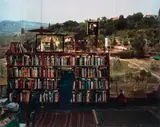 Abelardo Morell, Camera Obscura: View of Landscape Outside of Florence in Room with Bookcase, Italy, 2009, Pigment print, flush-mounted