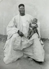 Untitled (father and daughter, Bamako) by Seydou Keïta, 1949-1951, Gelatin silver print, printed 1998, sold Oct 2024