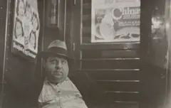 Subway Portrait (man with hat) by Helen Levitt, 1938-1941, Gelatin silver print, sold Oct 2024
