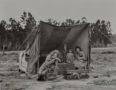 Dorothea Lange, Tent Shelter, Migrant Agricultural Worker's Family, Nipomo, California, 1936, Gelatin silver print, printed later