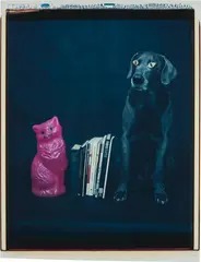 Book Ends by William Wegman, 1981, Unique Polaroid print, sold Dec 2024