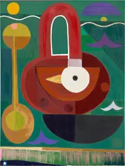 Austin Eddy, The Sea Too Green, Too Sweet The Air... Such Torture, Waiting, 2020, oil, Flashe and paper on canvas