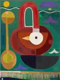 Austin Eddy, The Sea Too Green, Too Sweet The Air... Such Torture, Waiting, 2020, oil, Flashe and paper on canvas