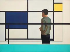 Tim Eitel, Blau und Gelb, 2002, oil and acrylic on canvas
