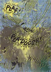 Christian Marclay, Actions : Plaf Pla-doosh Whump (No. 4), 2013, screenprint and acrylic on paper