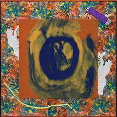 Love Hole by Alex Da Corte, 2013, velvet, rubber, inflatable ghosts, string, glove, cardboard and trim in artist's anodized metal frame, sold Mar 2024