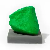 Small Green Mountain by Ugo Rondinone, 2016, painted stone on concrete base, sold Mar 2024