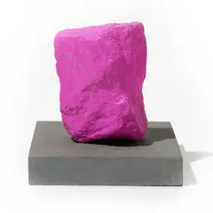 Small Violet Mountain by Ugo Rondinone, 2016, painted stone on concrete base, sold Mar 2024