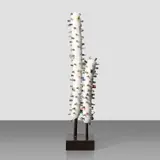 Evan Holloway, Two Sticks, 2015, steel, plaster, spent batteries and shellac