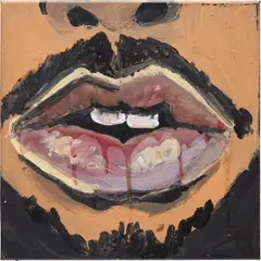 Jonathan Lyndon Chase, Lips, 2016, acrylic and nail polish on canvas
