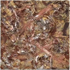 Ryan Cosbert, Neck & Neck, 2022, acrylic, concrete and enamel on canvas