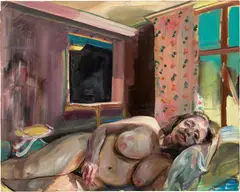 Woman II by Natalie Frank, 2010, oil on wood panel, sold Mar 2024