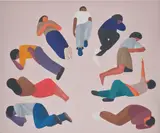 Geoff McFetridge, The Shape of Sleep, 2021, acrylic on canvas