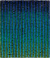 Robert Melee, Institutioning Artificial Eat Landscaping Substitution, 2013, beer bottle caps, plaster and enamel on wood