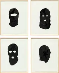 Four works: (i-iv) Untitled Portrait by Adam Helms, 2007, ink on mylar, sold Mar 2024
