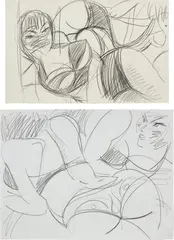 Two works: (i-ii) Untitled by Ella Kruglyanskaya, 2013, pencil on paper, sold Mar 2024