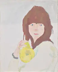 Richard Aldrich, Portrait of Cosey Fanni Tutti with Trumpet, 2002, acrylic and pen on paper laid on wood panel