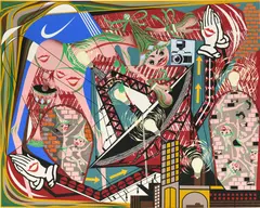 Lari Pittman, Like You, Declarative but Contrite but Wanting to be Kissed, 1995, acrylic and enamel on mahogany