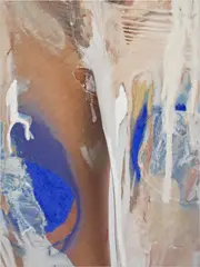 catalyst (WET) by Donna Huanca, 2016, oil, acrylic and pigment on digital print on canvas, sold Jun 2024