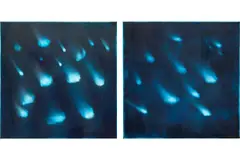 Ross Bleckner, Blue Star, 2001, oil on linen, in 2 parts