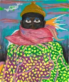 Simphiwe Ndzube, Msobomvu, 2020, acrylic, oil, crayon and graphite on paper