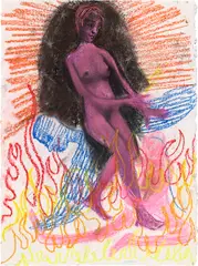 Naudline Pierre, Shadowy Figure, 2018, pastel on paper