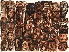 Nicole Eisenman, Totemic, 1993, watercolor and India ink on paper, double-sided