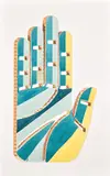 Alexandre Arrechea, Hand, 2020, watercolor on cutout paper