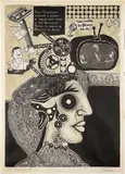 Rata de dos patas, Ramona en la calle, 1964, xylo-collage-relief on paper