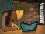 Ángel Botello, Girl with Flowers, 1979, oil on panel