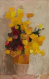 Bernard Cathelin, Roses d' Inde au Fond Gris, 1966, oil on canvas