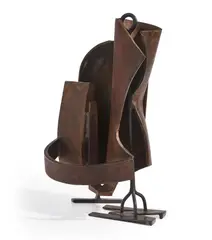 Writing Piece "M" by Anthony Caro O.M, 1988–1989, rusted and waxed steel, sold Jun 2024