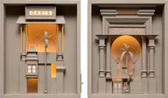 Cletus Johnson, Two works: (i) Oasis ; (ii) Oasis with an Urn, 1992, painted wood construction with light bulbs