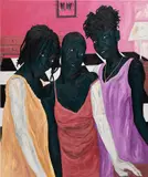Annan Affotey, Bond, 2021, acrylic and charcoal on canvas
