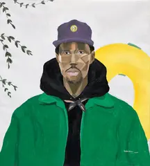 Victor Ubah, Behind the Floater, 2020–2021, acrylic on canvas