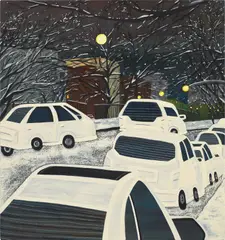 Hiejin Yoo, Silent Night, 2018, Flashe and oil on canvas