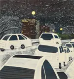 Hiejin Yoo, Silent Night, 2018, Flashe and oil on canvas