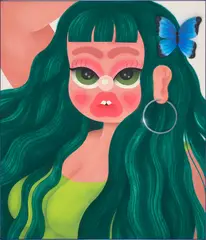 Sunday by Fátima de Juan, 2022, acrylic and spray paint on canvas, in artist's frame, offered Jun 2024