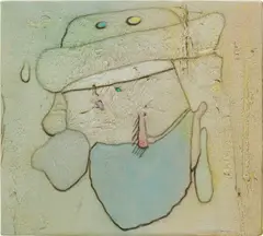 Nigel Cooke, Painter's Head 1 (Master), 2005–2006, oil on canvas