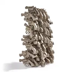 Tools of Persuasion / Guns Controlled by Arman, 1978, accumulation of cast bronze revolvers with nickel plating, sold Jun 2024