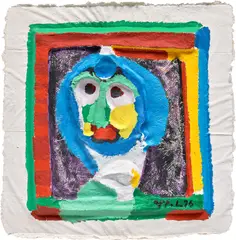 Untitled by Karel Appel, 1976, acrylic on handmade paper in relief, sold Jun 2024