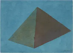 Blue Pyramid by Sol LeWitt, 1985, watercolor and pencil on paper, sold Jun 2024