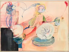 Amy Sillman, Look At It, 1996–1997, gouache and watercolor on paper laid on linen