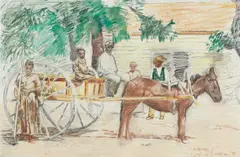 Slaves Posing by Larry Rivers, 1994, pastel and pencil on paper, sold Jun 2024