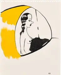 Ellen Berkenblit, Untitled (#1), 1995, gouache and pencil on paper