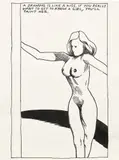 No Title (A Drawing is Like a Kiss...) by Raymond Pettibon, 1985, ink on paper, sold Jun 2024